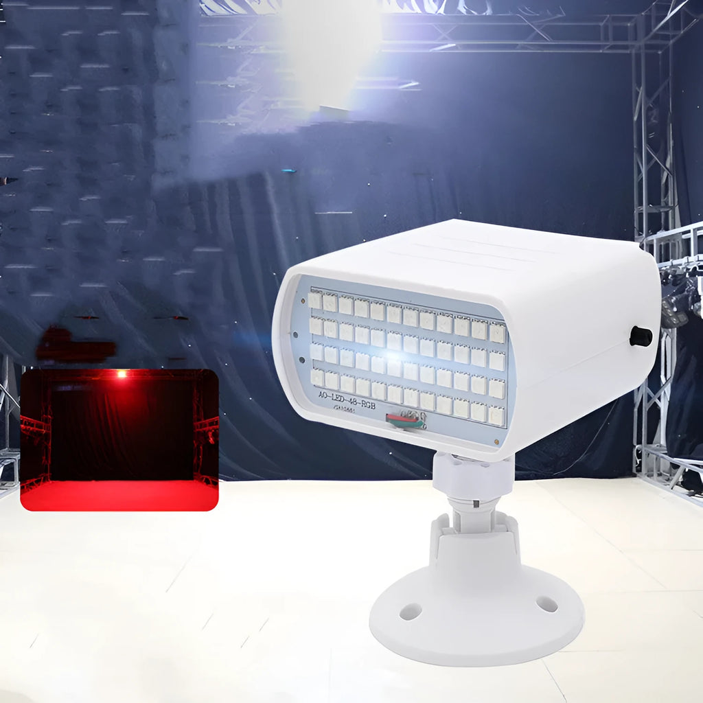 Sound Control 48 LED Stage Strobe Light unit showing compact rectangular design with multiple LED bulbs.