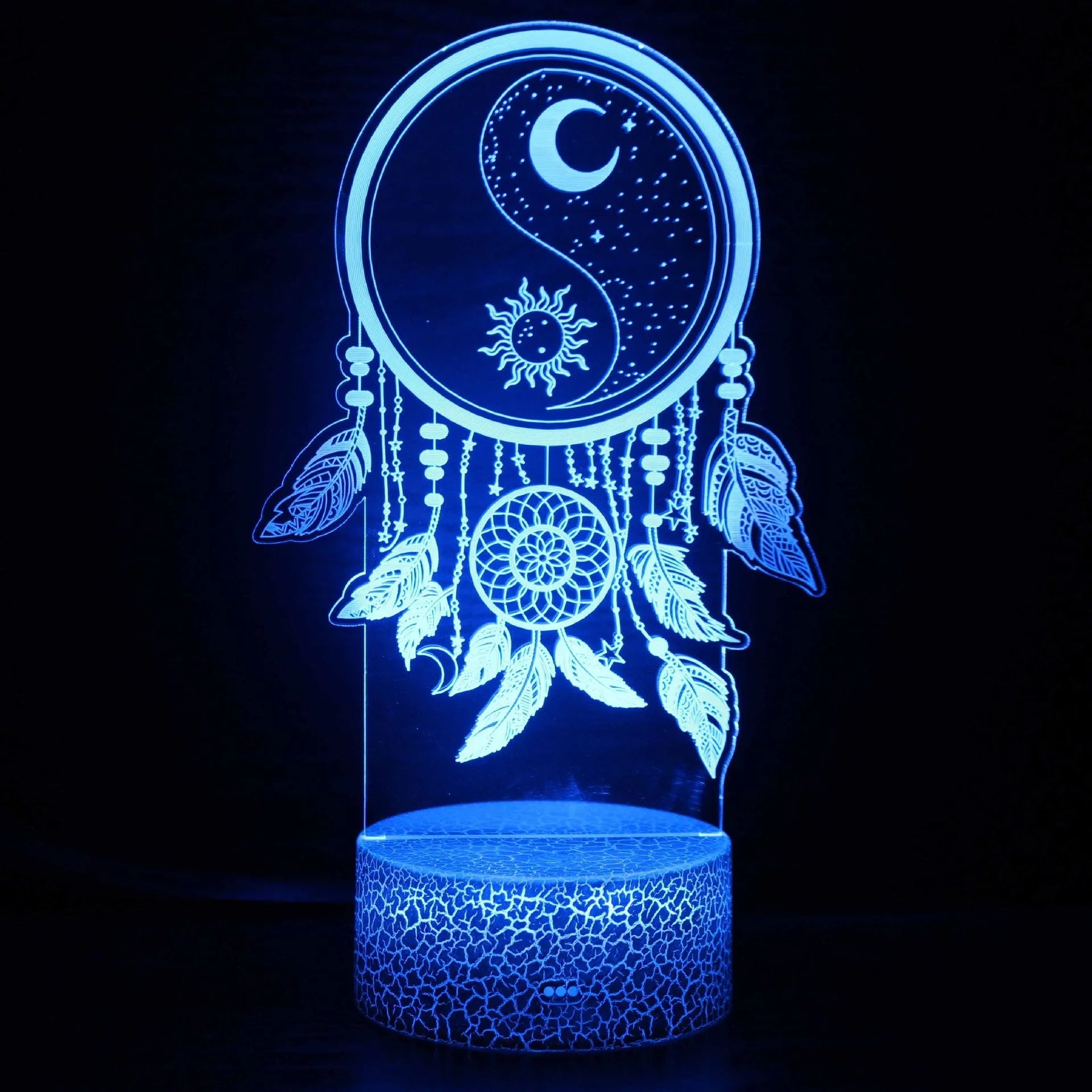3D small night lamp LED colourful touch remote control USB bedside table lamp