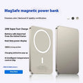 Small portable magnetic power bank with aluminium alloy shell in black or silver, 105x68x10mm