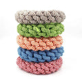 Cotton thread braided ring knot toy for pets, showing woven 18cm circle.