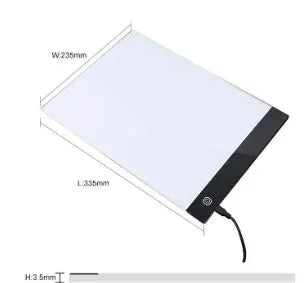 Three-speed dimming A4 LED cartoon transparent copy table drawing board with USB cable