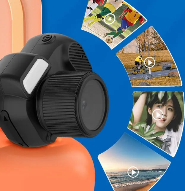 Black Y3000 HD outdoor sports camera with 0.96-inch display screen, shown with a memory card.