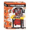 Black plastic repair tools educational puzzle toy for boys on a table with assembly pieces