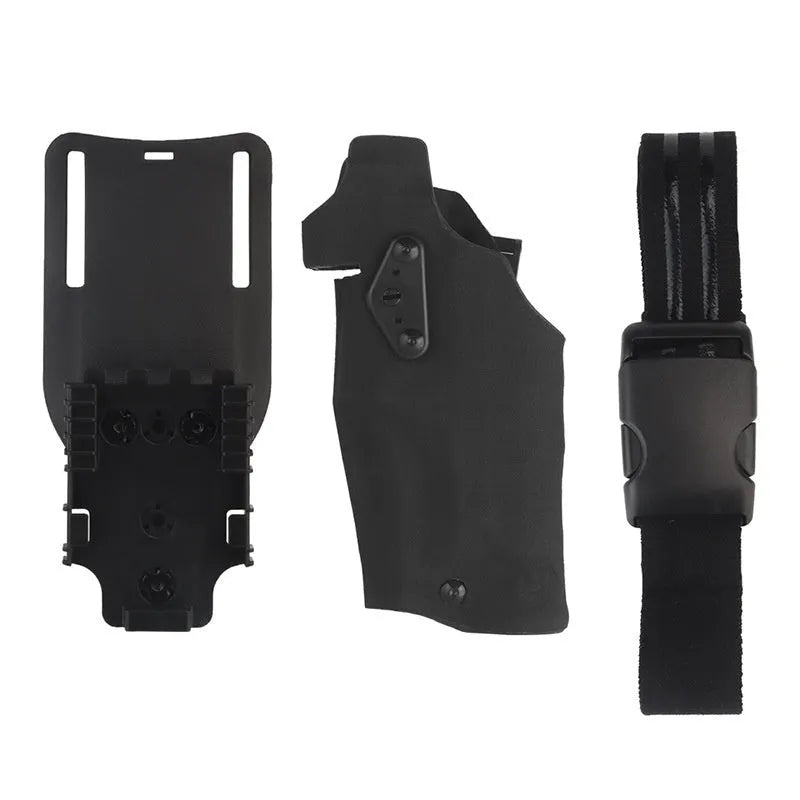 Left hand outdoor tactics waist bag leg warmer in camouflage with nylon lining and plastic construction
