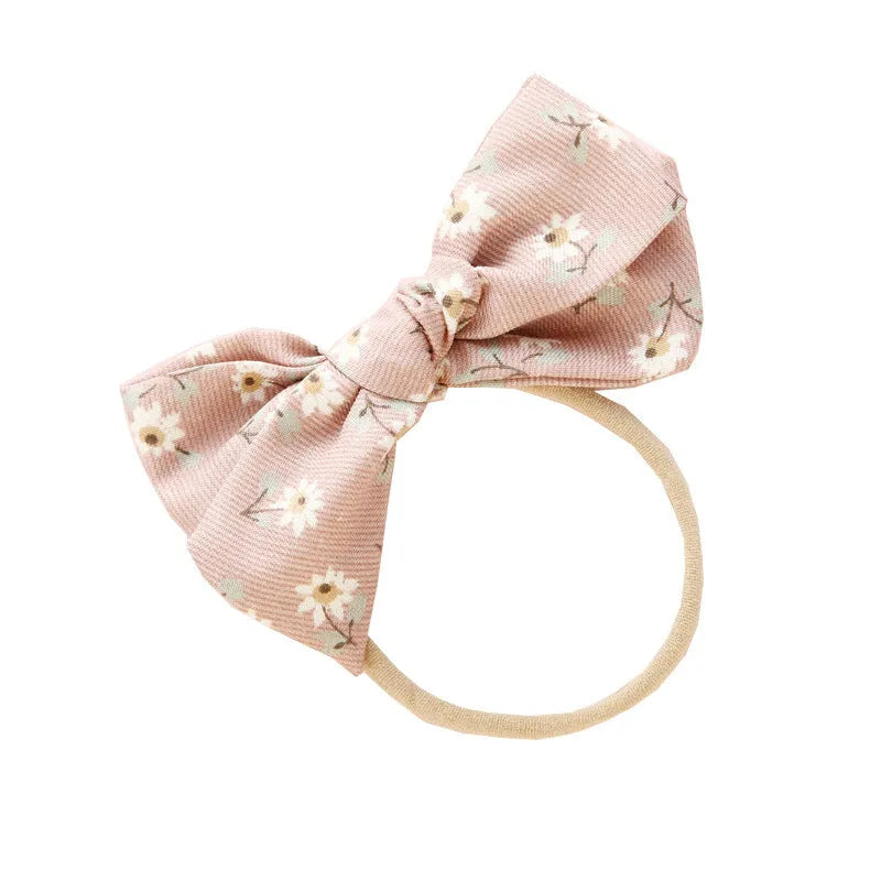 Children's knotted bow hair ring in cloth fabric with printed princess series design