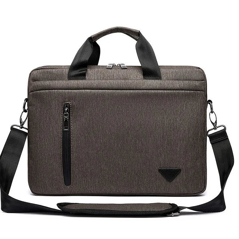 Large capacity waterproof nylon shoulder crossbody computer bag for men, 15-inch laptop compartment, frosted finish, multiple colours