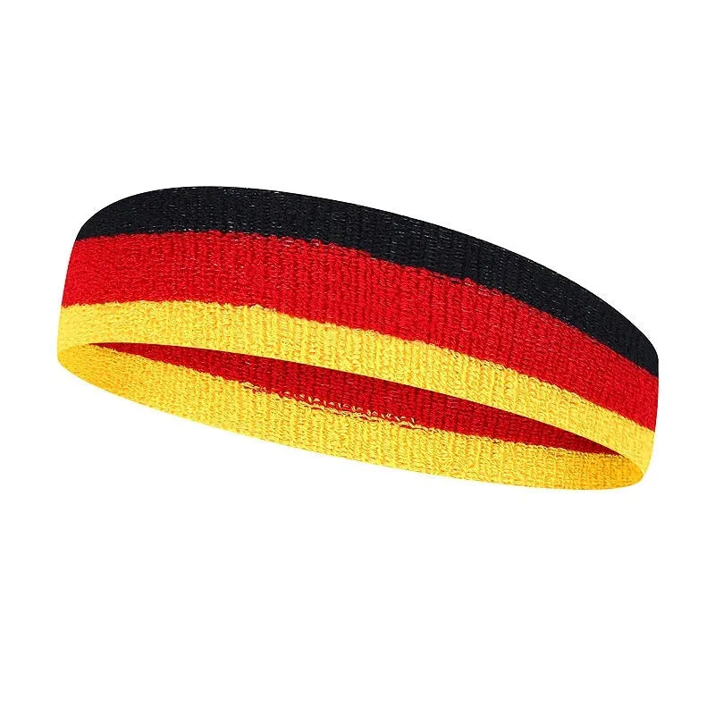 Adult sports headband for yoga and running in multiple colour combinations, size 5.5cm by 20cm.