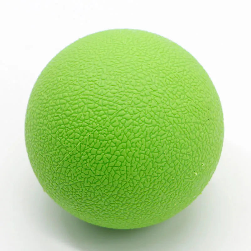 Round green TPE yoga massage ball with a 6.1cm diameter for muscle relaxation.