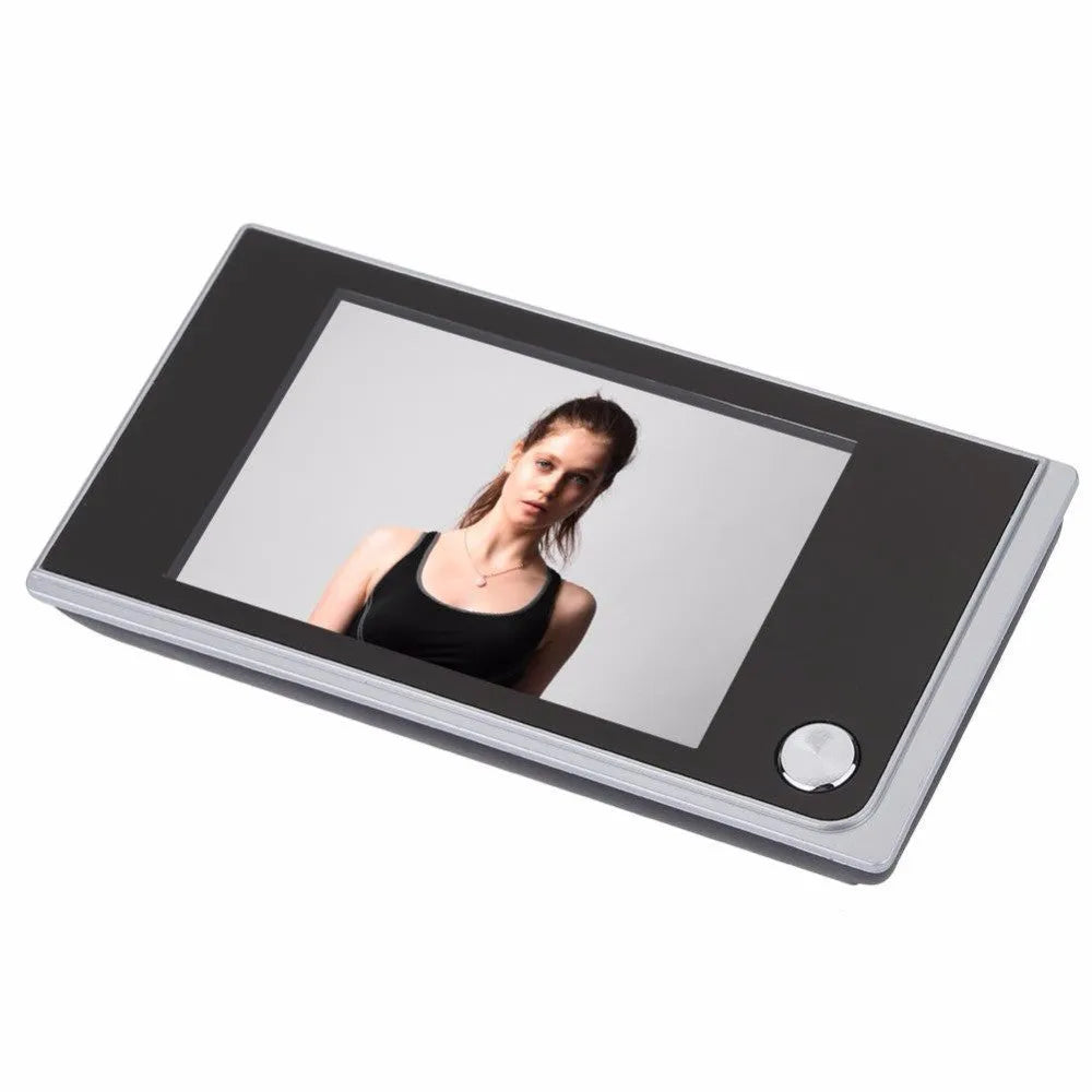 Black 3.5 inch video digital door camera with 120 degree angle peephole viewer