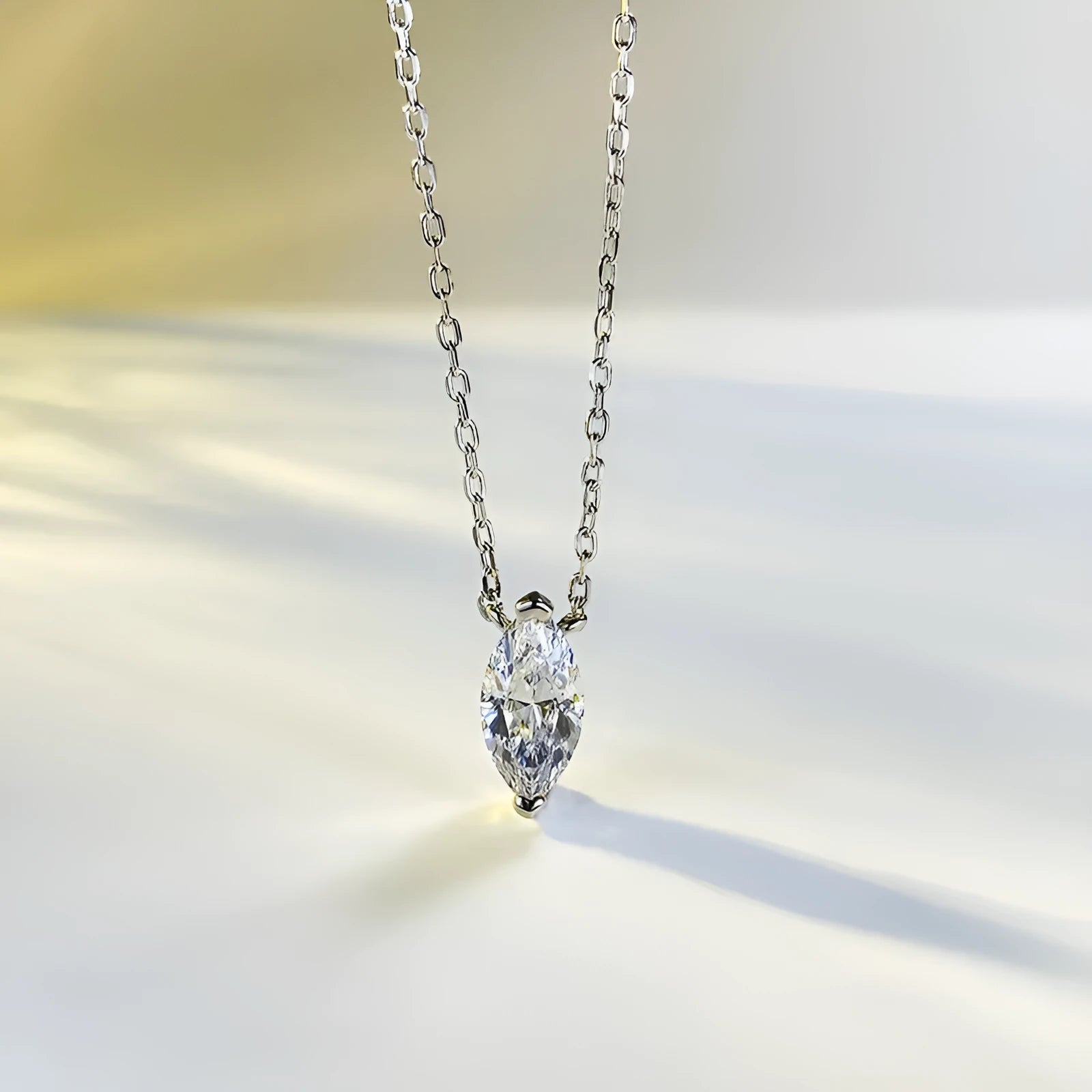 925 silver women's olive diamond twin clavicle chain necklace with electroplated gold or platinum finish