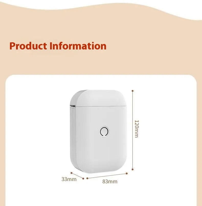 D11 AIYIN White portable Bluetooth thermal label printer on a desk with label roll visible