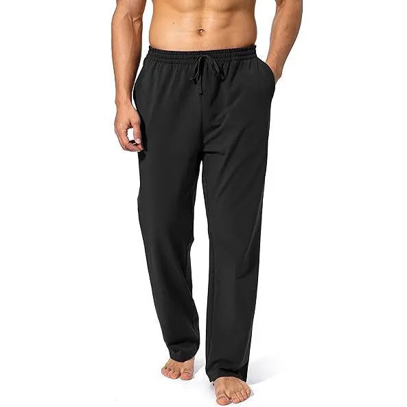 Men's loose fit casual trousers in polyester fabric with quick-drying properties