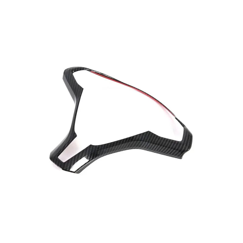Black carbon fibre ABS plastic steering wheel decorative trim for Tesla Model S.