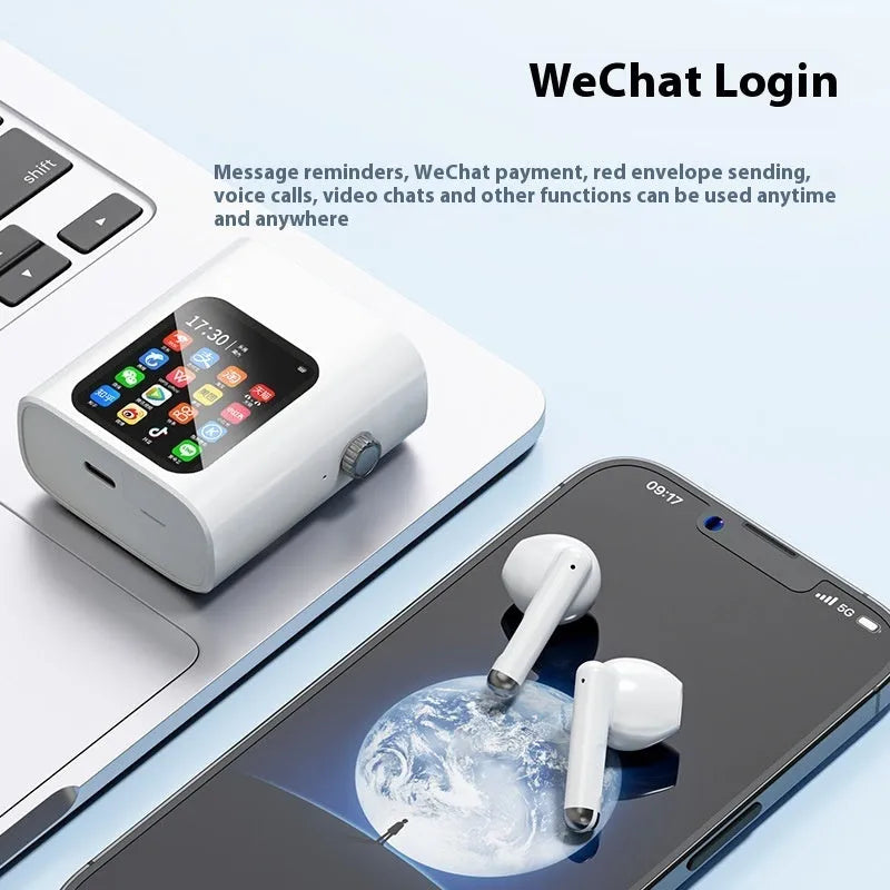 Bluetooth wireless TWS earbuds with large digital display charging case in black and white options