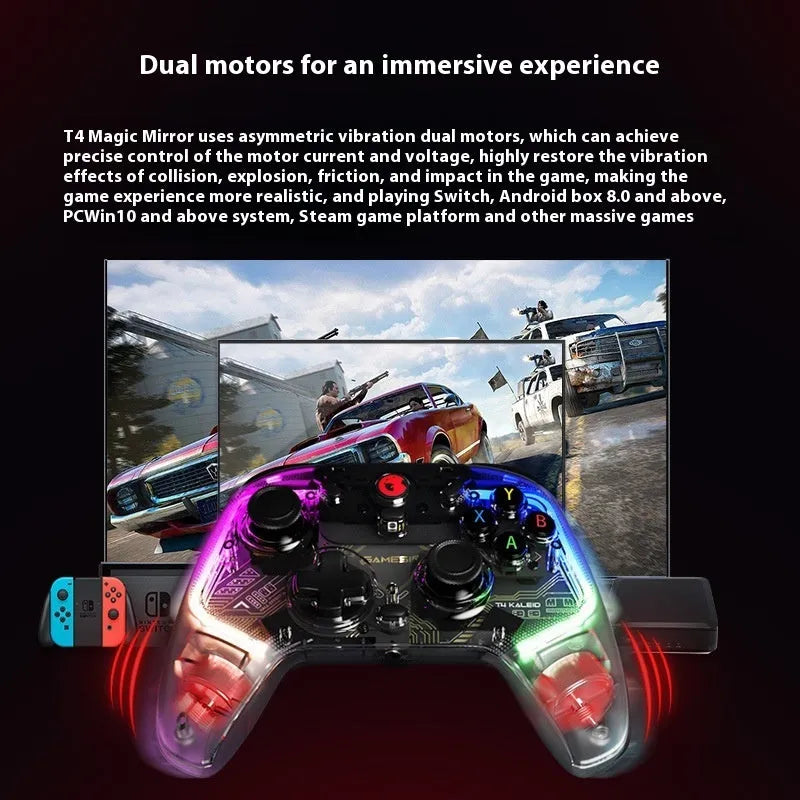 Black wired game handle with hall effect joystick and USB cable for Switch, PC, and TV