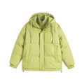 Loose winter padded jacket in multiple colours with side seam pockets and cardigan design