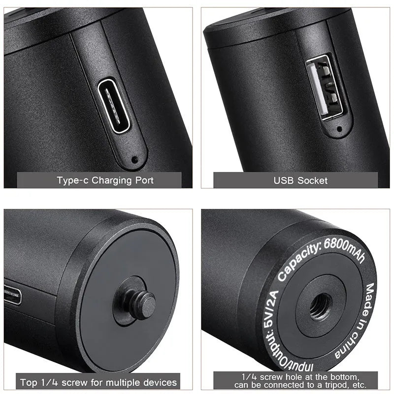 Black aluminium alloy power bank showing its slender 12.5cm length and 3.2cm width.