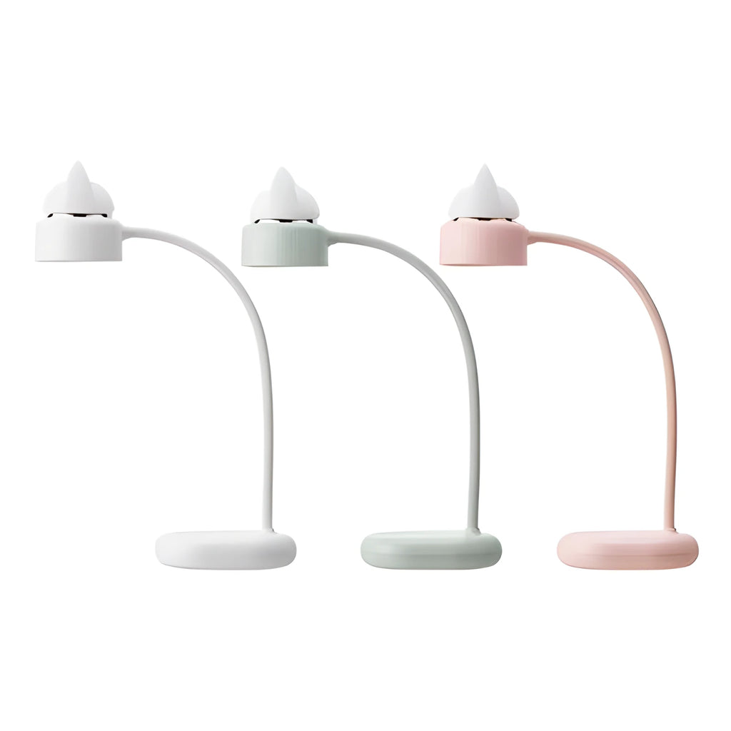 Clip-on LED desk lamp in green colour with touch control and USB port