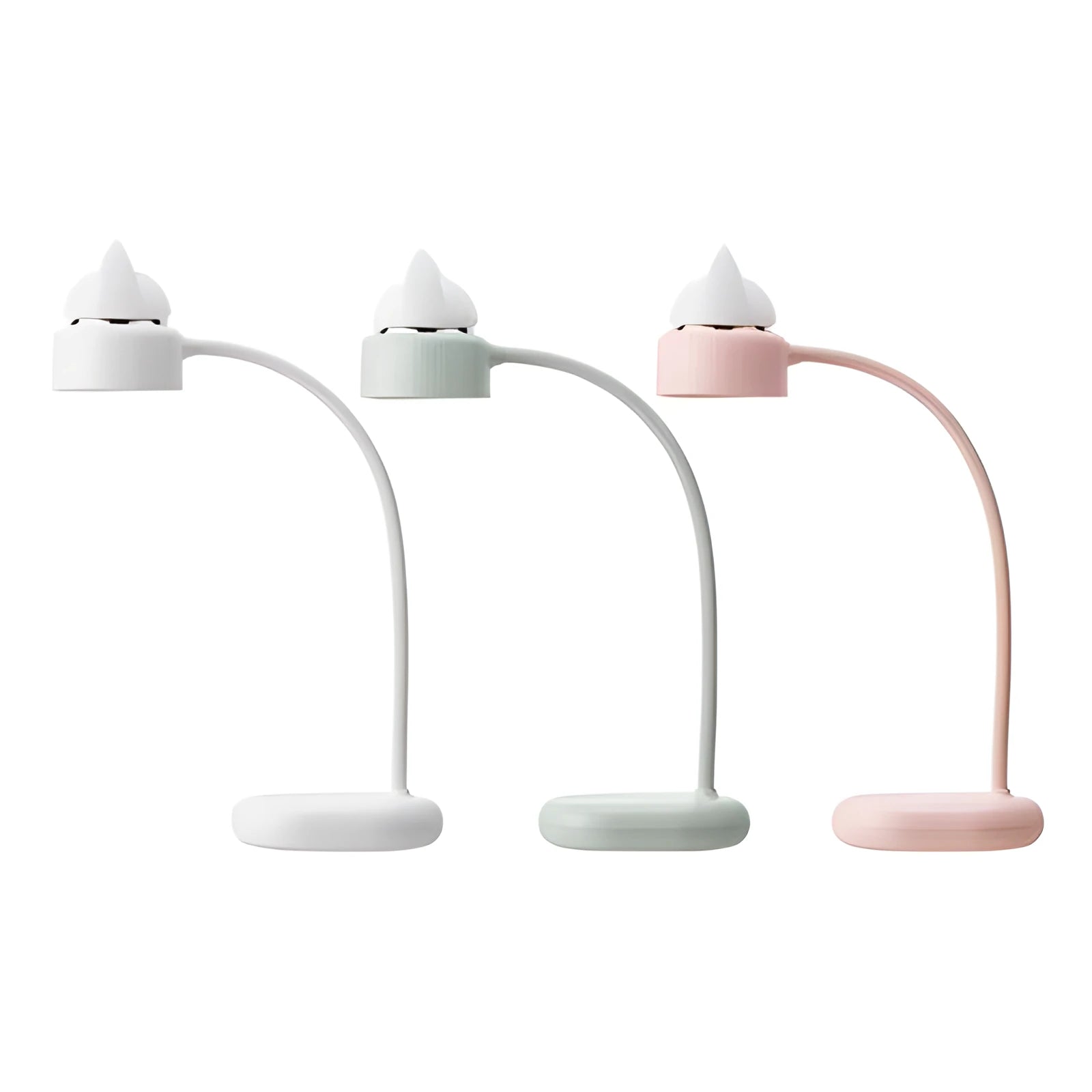 Clip-on LED desk lamp in green colour with touch control and USB port