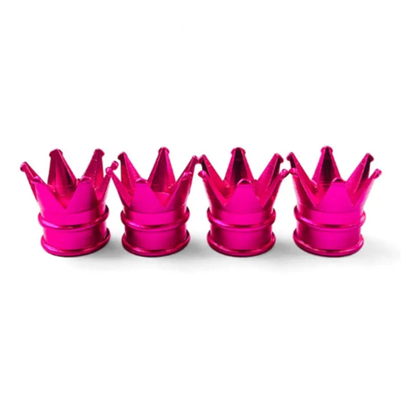 Set of four aluminium alloy valve caps in various colours for French-style car tyre valves, dustproof design, length 1.7cm width 1.6cm