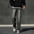 Men's American Smoky Black jeans in standard gray, polyester fabric with wool lining, winter casual trousers multiple sizes