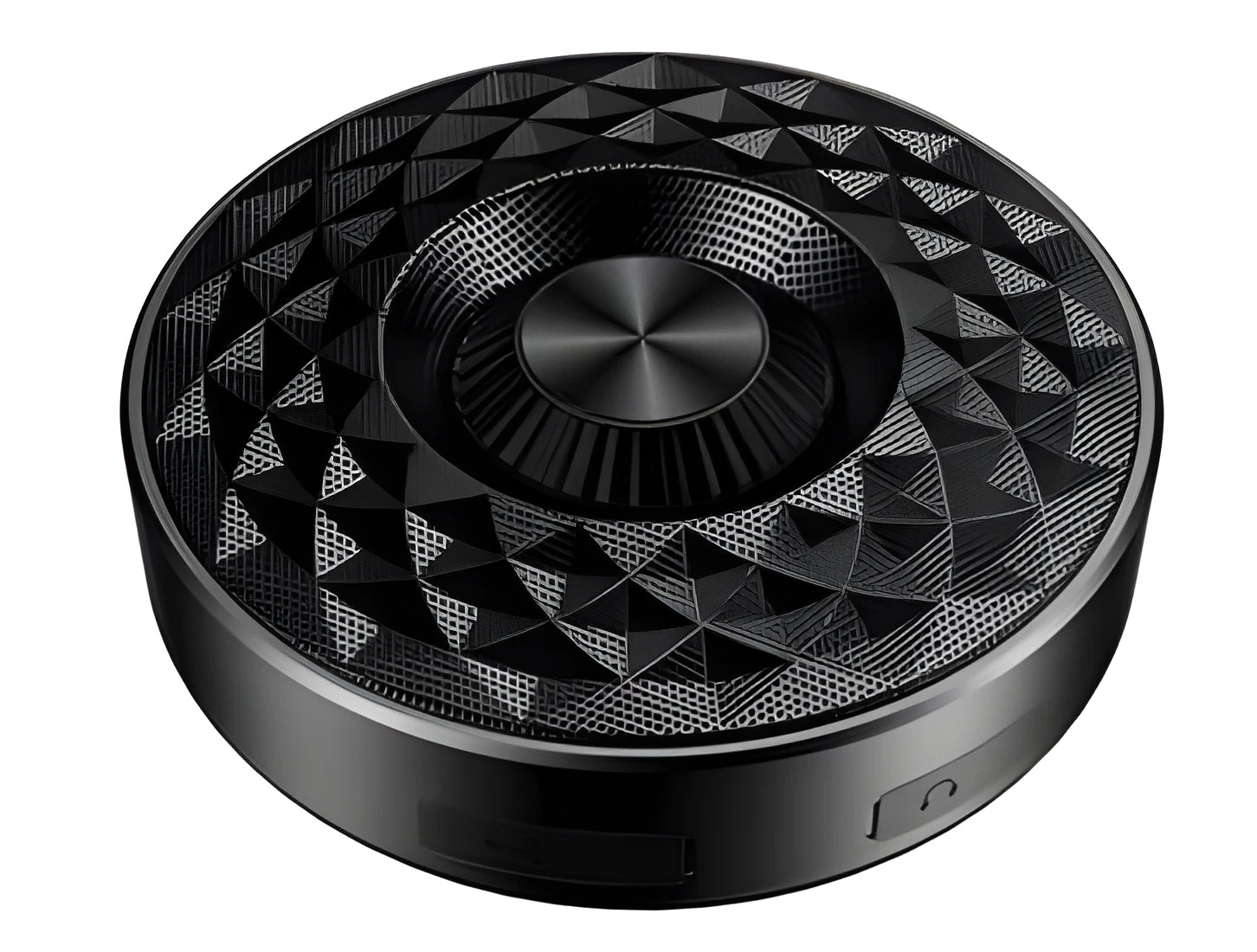 Compact portable Bluetooth speaker in black, orange, or silvery white with wireless audio and FM radio.