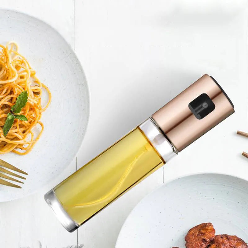 ABS and glass push-type oil vinegar spray bottle with 100ml capacity for kitchen and BBQ use
