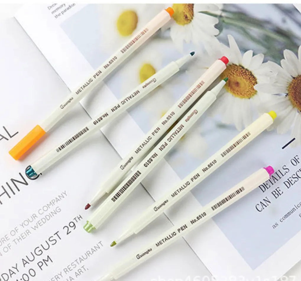 Paint marker pens 16.3cm PP non-toxic permanent markers in black gold silver and white