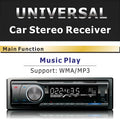 Car stereo with Bluetooth, USB port, SD card slot, auxiliary input, and display screen