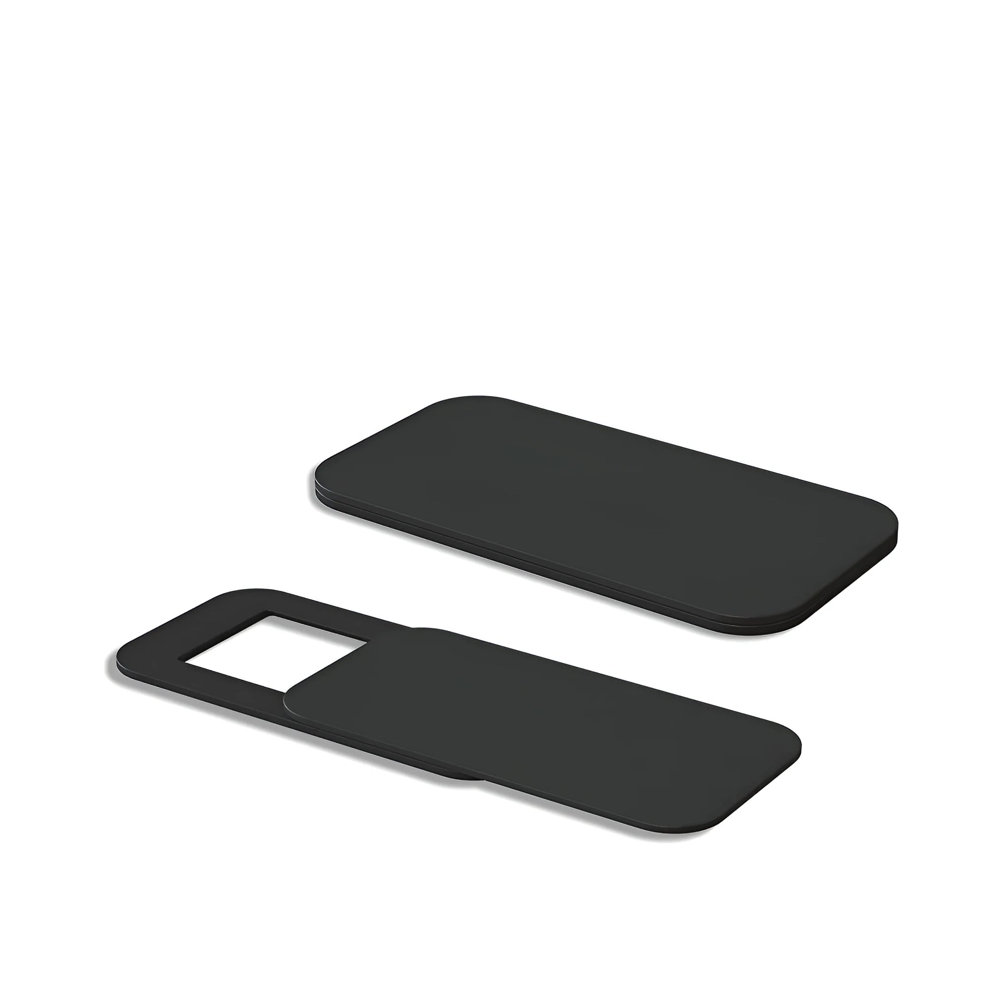 Plastic camera privacy slide cover 0.75mm thick 9.2x18mm square in black and white