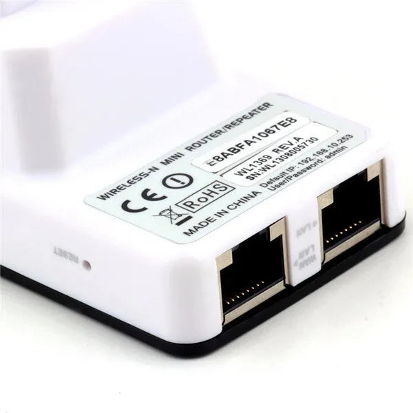 300Mbps Wireless-N Mini Router WiFi repeater extender with compact travel design