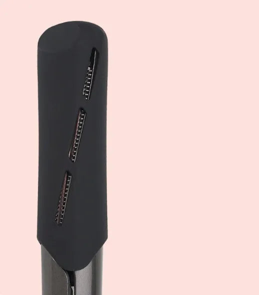 2-in-1 professional hair straightener and hair crimper with LCD screen and adjustable temperature dial in black finish