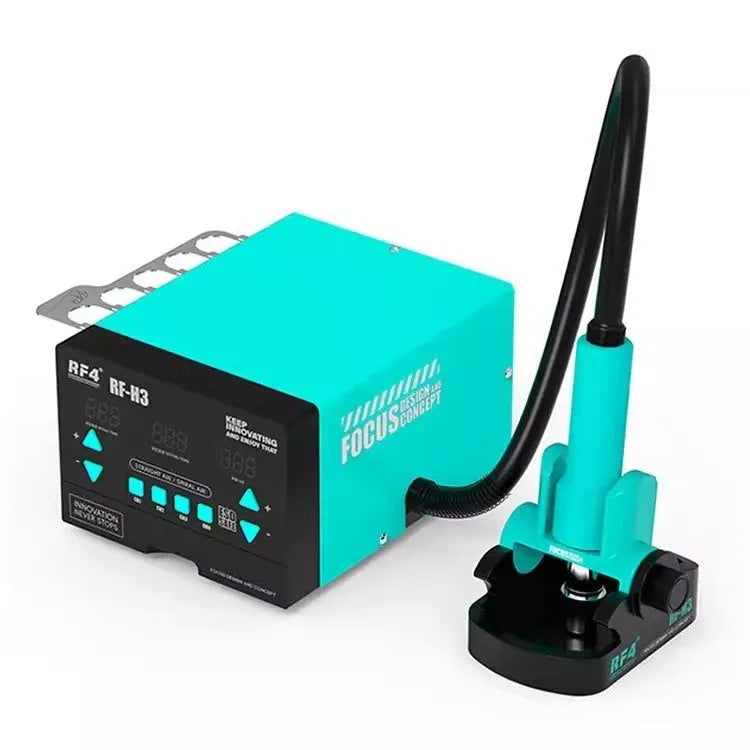 Digital display heat gun with interchangeable nozzles for BGA chip desoldering and electronics repair