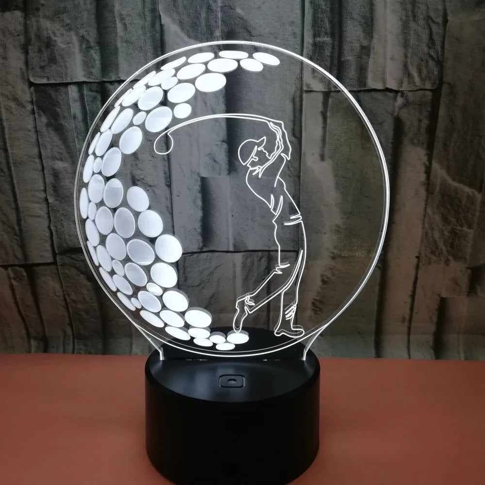3D night light with acrylic shade, touch and remote control, 3W LED, USB powered, modern simple style