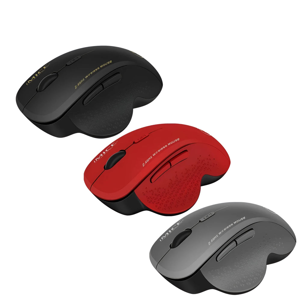 2.4G wireless 6-button gaming mouse in black iron grey with USB receiver, 113x80x48mm