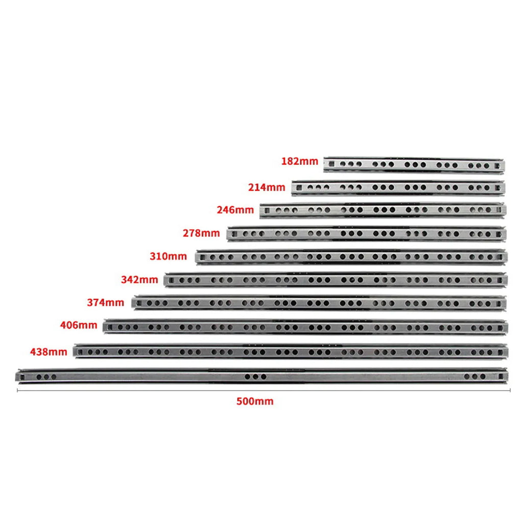 Ultra-narrow 17mm drawer slide rail with ball bearing mechanism and two-section expansion design