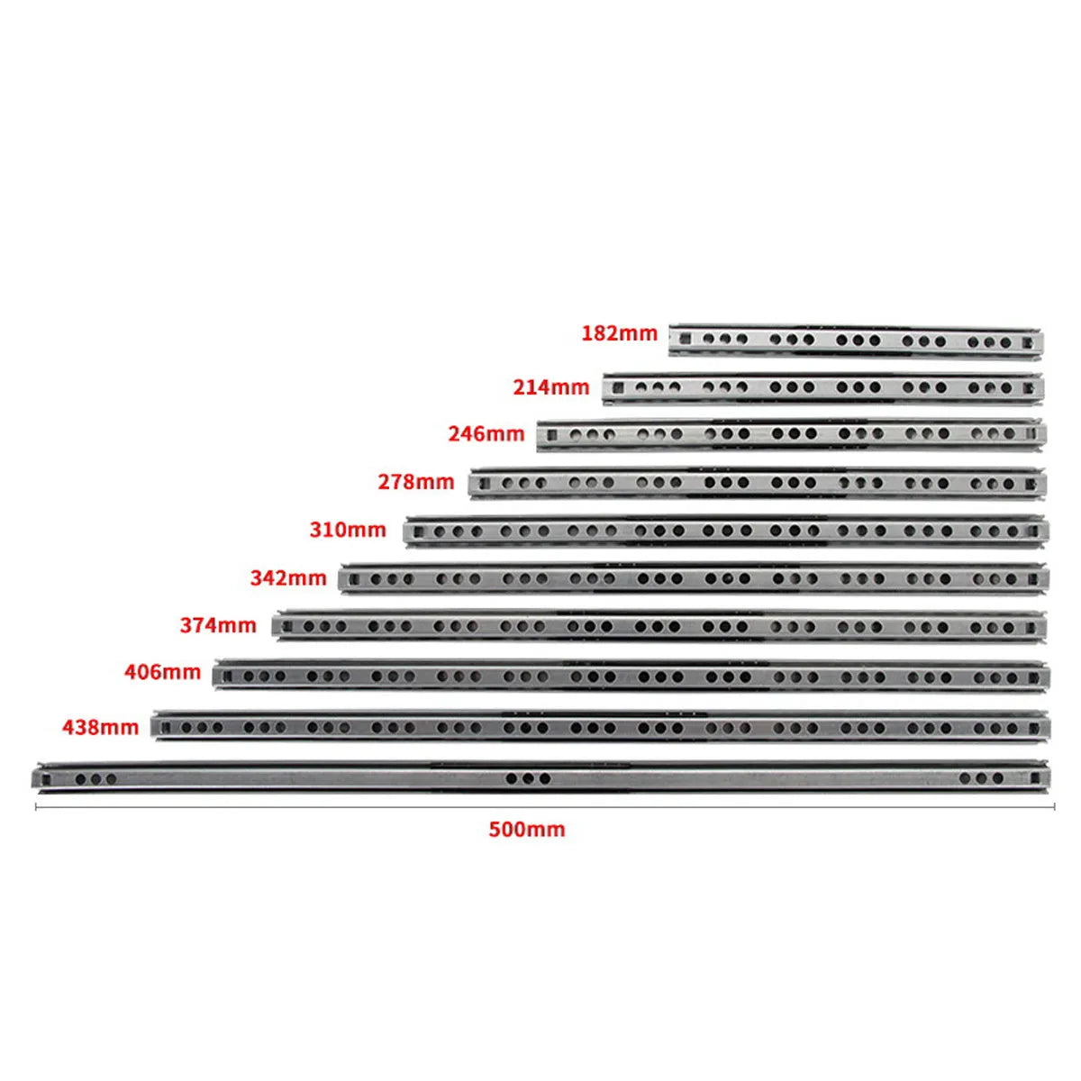 Ultra-narrow 17mm drawer slide rail with ball bearing mechanism and two-section expansion design