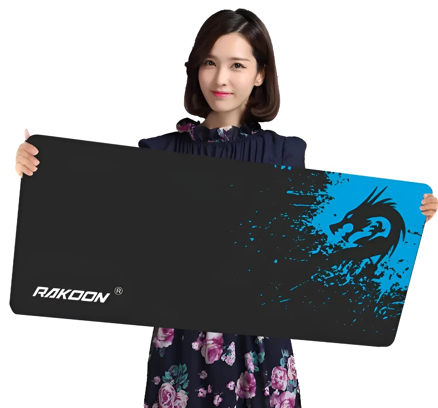 Business internet cafe table mat mouse pad with Seam Blue Dragon pattern, 21cmX26cm size, bagged packaging