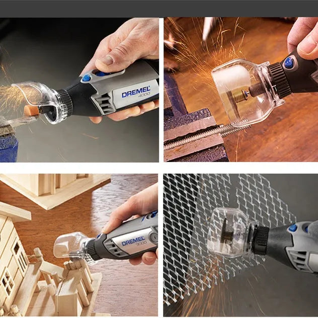 Transparent plastic face shield for Delta grinder with 17.5-19mm thread port.