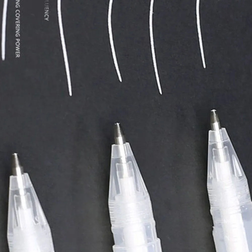 Touchnew black hand-painted highlight pen with 0.8mm tip in golden, silver and white ink colours