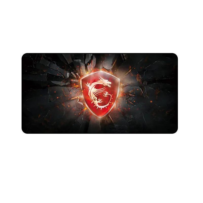 Oversized mouse pad with cloth surface, rubber base, locking edge, available in sizes 30x60cm to 40x90cm and 2mm or 3mm thickness