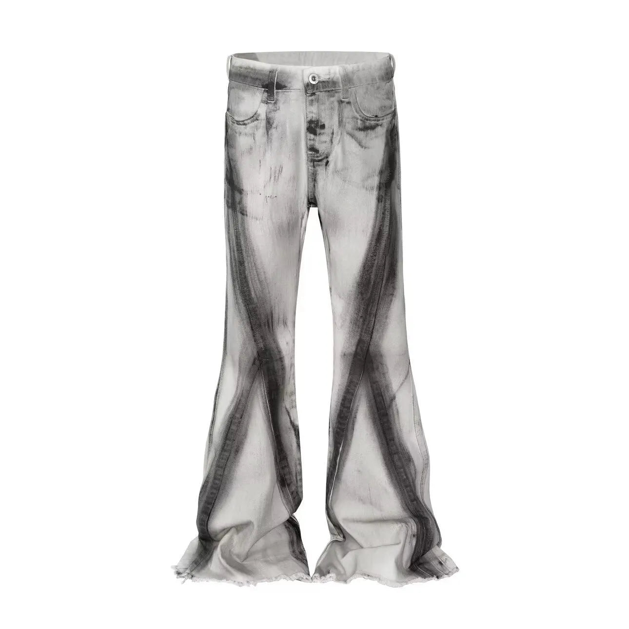 White American retro heavy selvedge style jeans with a black ribbon gradient colour and zip fly.