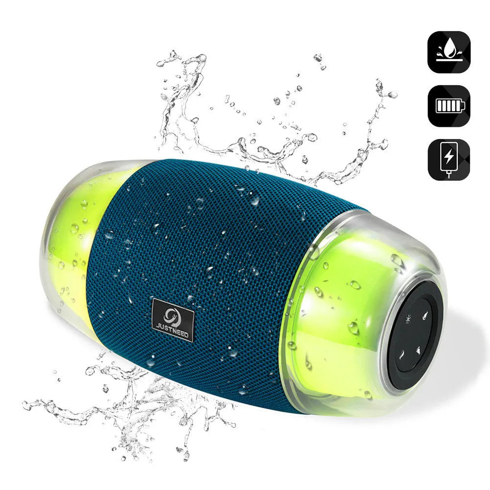 Surround sound speaker with subwoofer ambient light, blue cloth net, 198x110x106mm