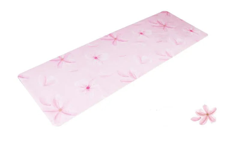 1.5mm natural rubber folding yoga mat, 183cm x 61cm, slip-resistant, in Blue, Green, Pink or Red
