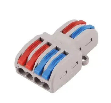 Pack of insulated electrical wire connector terminal blocks, SPL 42 and SPL 62 styles, with brass pins.