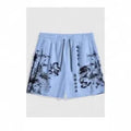 Men's loose fit micro elastic acetate fibre summer shorts in YN1409 style, front view, on display