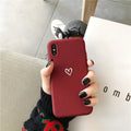 Painted Love TPU phone case for iPhone with hand-painted red love design on a black case