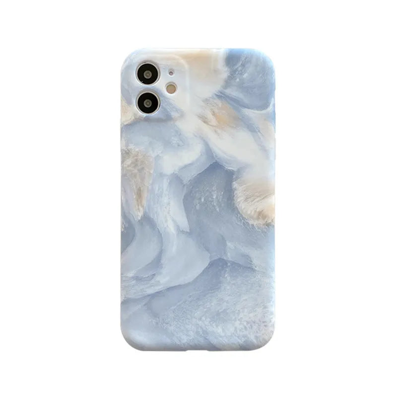 Watercolor ink painting TPU mobile phone case for Apple iPhone in Blue Pink colour