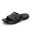 Men's indoor plastic flip-flop bathroom slippers with rubber sole, available in multiple colours and sizes 36-45