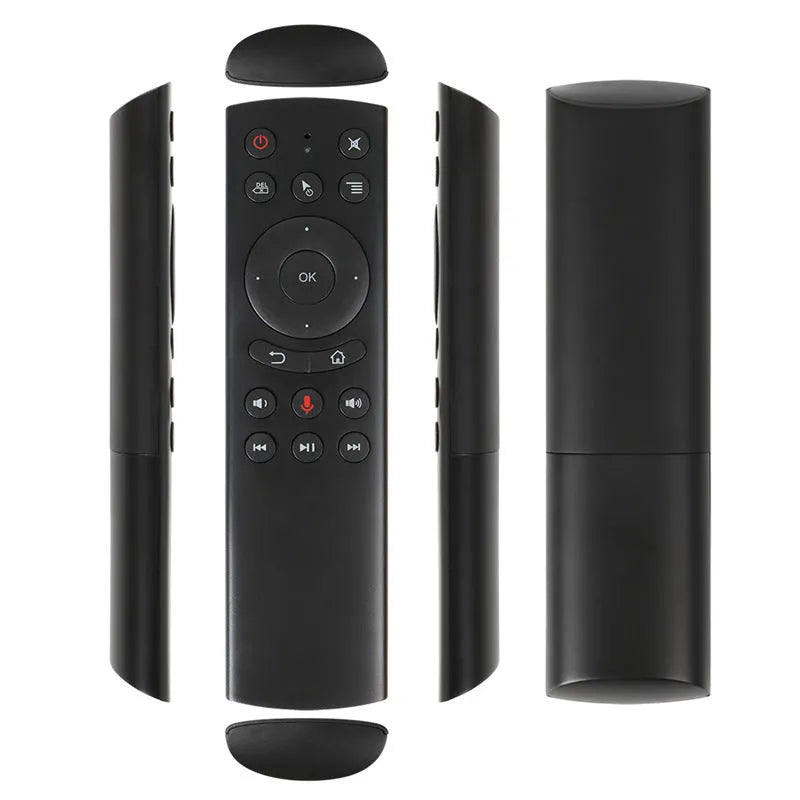 G20 wireless flying mouse remote with USB receiver showing dimensions and button layout